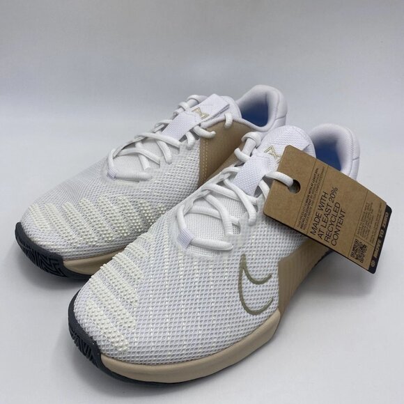 Nike Womens Metcon 9 'White Metallic Gold Sanddrift' NEW Size 10 - Picture 5 of 14